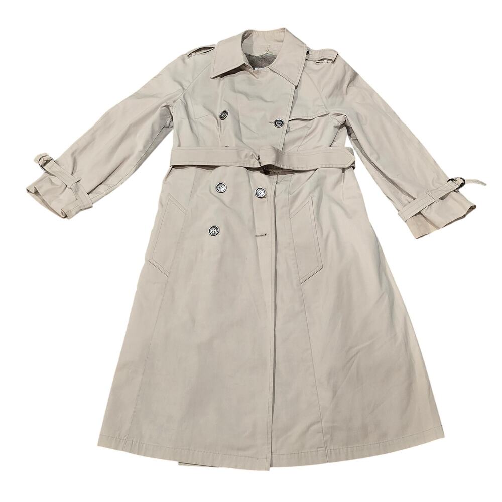 Vintage London Fog Double Breasted Trench Coat Spy Jacket Removable Fleece Liner
